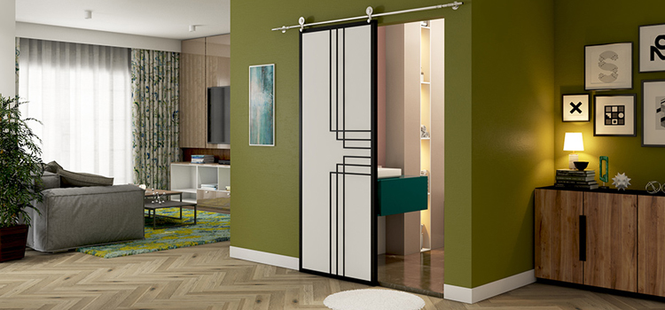 sliding bathroom door installation in Saratoga